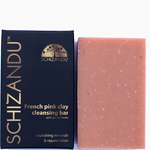 Clay Cleansing Bar Soap, Organic Herbal Skin Detox with French Pink Clay, Natural Luxury For Facial and Body Detoxification, Moisturizing, Nourishing Beauty Bar, Vegan, Non GMO, 4 oz