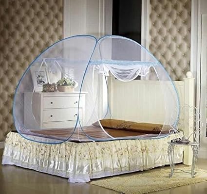 Royal Double Bed Foldable Mosquito Net Blue Color