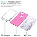 iPhone 7 Plus Case, iPhone 8 Plus Case, JDHDL White Marble Stone Pattern Shockproof 2in1 Dual Layer TPU Bumper Hard PC Hybrid Defender Armor Case Cover for Apple iPhone 7 Plus /8 Plus (Pink)