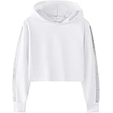 Noomelfish Girls Sparkle Long Sleeve Crop Tops Cropped Hoodies Pullover Sweatshirts (5-14 Years)