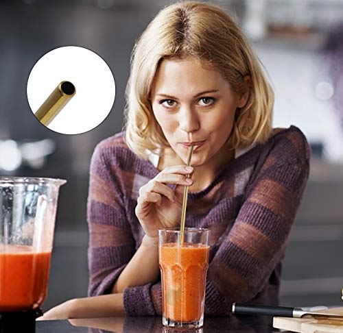 MengH-SHOP Strohhalme Löffel Wiederverwendbare Edelstahl Trinkhalme Löffel 2 in 1 Metall Löffel-Strohhalme Geeignet für Smoothies Milchshakes Cocktail Kaffee mit 3 Reinigungsbürsten 7 Stück – Bild 3