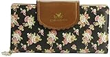 ETIAL Women's Vintage Floral Zip Wallet Faux Leather Card Holder