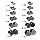 PiercingJ 4-24pcs Men Unisex Body Jewelry Fake Illusion Tunnel Plug Faux Expander 18g Gauge Stainless Steel Stud Earrings Screw Back, Double Side
