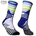 WEIERYA Sports Performance Socks for Men and Women, Moisture Wicking, Compression Support, Cushioned Socks 2 Pairs Pack