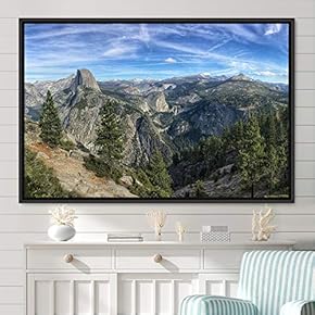 signwin Framed Canvas Wall Art Mountainscape Aerial Dramatic...
