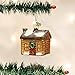 Old World Christmas Log Cabin Glass Blown Ornament for Christmas Tree, Handcrafted Holiday Decoration, Cottage Collection