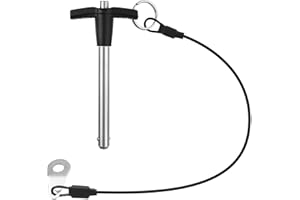 VXCICC T Handle Quick Release Pin 5/16 Inch Diameter,304 Stainless Steel Ball Locking Pin with Push Button Lanyard Usable Length 2.36"(8mm x 60mm)