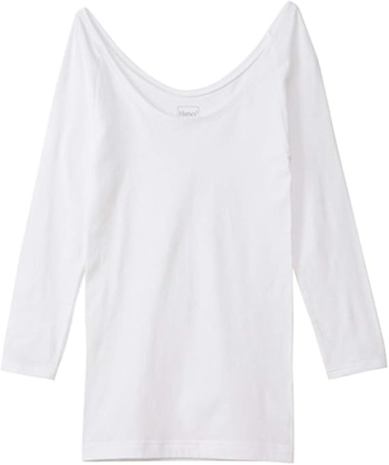 Amazon レディース インナーシャツ 襟ぐり広め ストレッチ Undies 010 ホワイト フリーサイズ Hj068 Tシャツ カットソー 通販