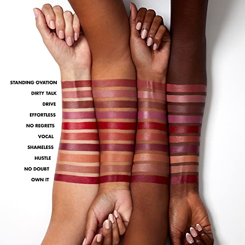 e.l.f. O Face Satin Lipstick, Richly Pigmented, Nourishing & Long-Lasting Creamy Lipstick, Infused With Jojoba, Vegan & Cruelty-Free, Loud AF