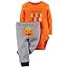 Carter's Unisex Baby First Halloween 2-piece Bodysuit Pant Set (18 Months, Orange/Black)