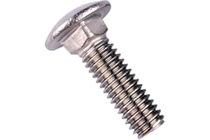 VAMUOEFL 5/16-18 x 1-3/4" Carriage Bolts Screws, 18-8 Stainless Steel 304, Round Head, Square Neck, UNC Fully Machine Coarse Threaded,10Pcs