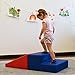 ECR4Kids SoftZone Step-n-Slide - Beginner Foam Play Structure for Toddlers, Red/Blue