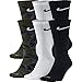 NIKE Unisex Everyday Max Cushion Crew Socks (6 Pairs), Olive Green Camo/White/Black, Medium,SX5707-902-Medium