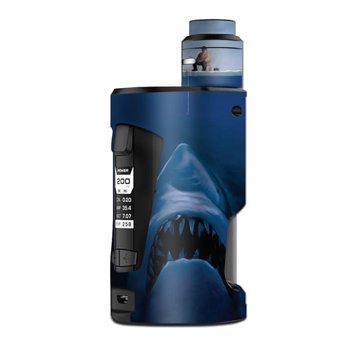 Skin Decal Vinyl Wrap for Geekvape GBox Squonk Kit 200W Vape Kit skins stickers cover/ Great White shark Boat