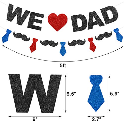 Glitter We Love Dad Banner Red Navy Blue Black 2019 Father S Day