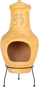 Charles Bentley Large Terracotta Chiminea Patio Heater Wood Burning Rustic view 4