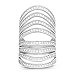 Sterling Silver Channel Set CZ Multi-Row Long Ring (Size 7)