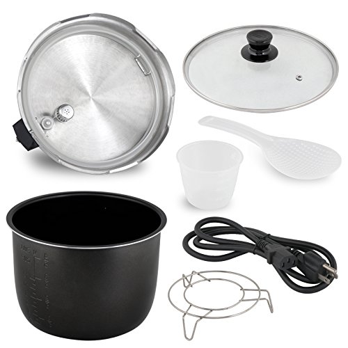 BBBuy 6 Qt 14-in-1 Multi-Use Programmable Electric Pressure Cooker, Slow Cooker, Rice Cooker, Sauté, Steamer, Yogurt Maker, Food Warmer, Stainless Steel w/LED Display Screen