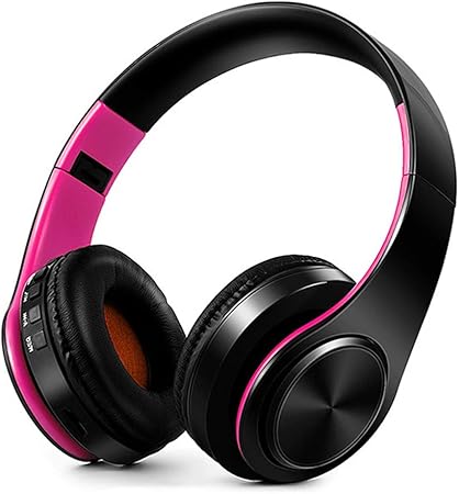 Amazon Co Jp Bluetoothヘッドホン ワイヤレス ヘッドフォン 重低音 折りたたみ式 ケーブル着脱式マイク付き ローズ ブラック 家電 カメラ
