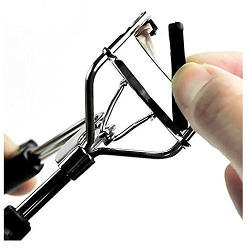 10PCS Black 0.98" Silicone Elastic Replacement Cushion Eyelash Clip Curler Rubber Refills Mat Silicone Pad Makeup Tool Fit Most Eyelash Curler