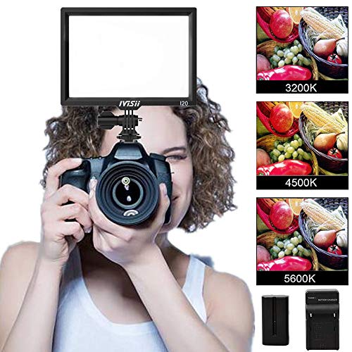 Camera & Camcorder LED Video Light Panel Table Super Slim Bright Soft 3200K-5600K YouTube Video Close-up Portrait Children Wedding Ultra Bright Dimmable Camera Panel Light(Included NP-F550 Battery) - Thumbnail 5
