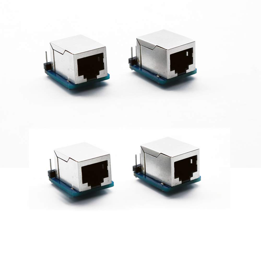 Treedix 4 Pcs RJ45 8-pin Connector (8P8C) and Breakout Board Kit Compatible with Ethernet DMX-512 RS-485 RS-422 RS-232 (Unassambled)