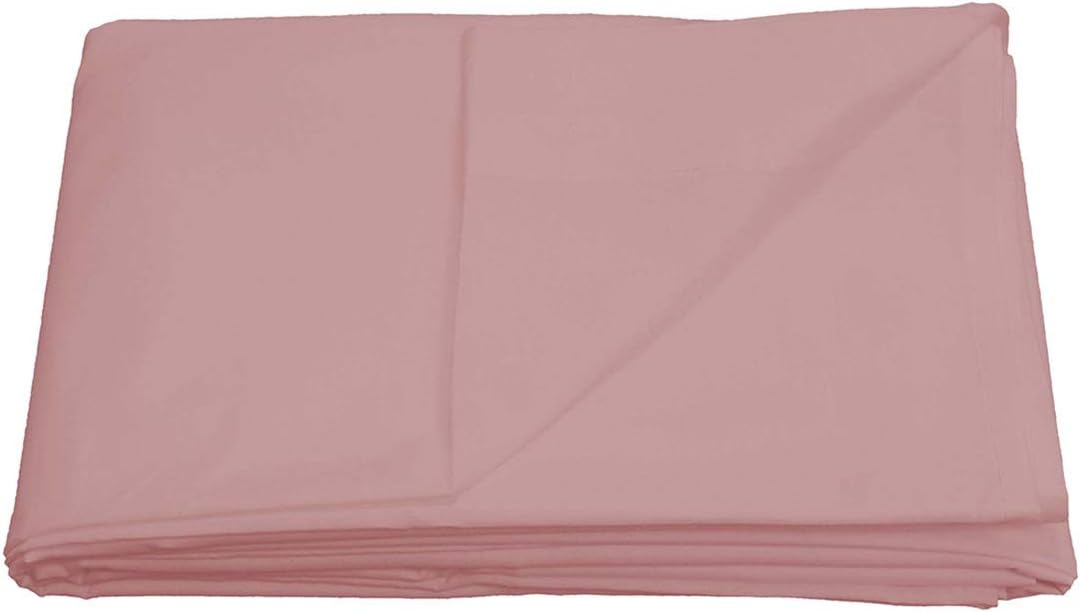Sleepdown Flat Sheet Bed Linen Bedding Super Soft Easy Care Cotton Blend Plain Dyed Bedsheet Non Iron - Soft Pink - King