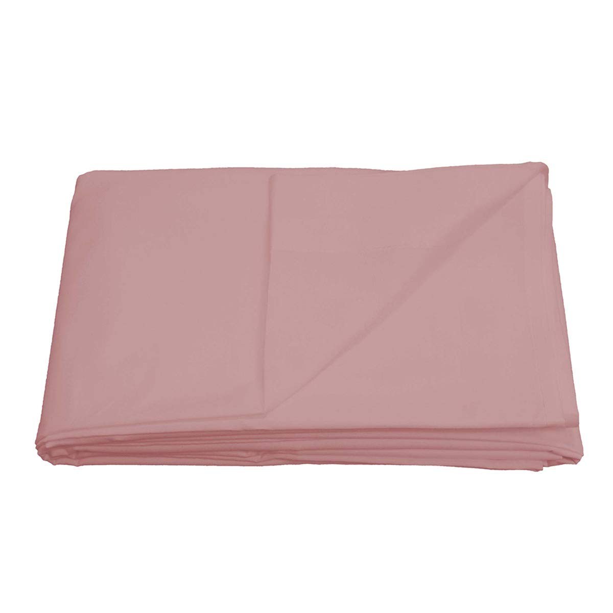 Sleepdown Flat Sheet Bed Linen Bedding Super Soft Easy Care Cotton Blend Plain Dyed Bedsheet Non Iron - Soft Pink - King, 5056242724964