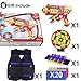 POKONBOY Vest Compatible with Nerf Guns - Blaster Gun and Tactical Vest with Wrist Band, Foam Darts and Dartboard for Kids Super Hero Toys for 6 7 8 9 Years Old (Gift Box Included)