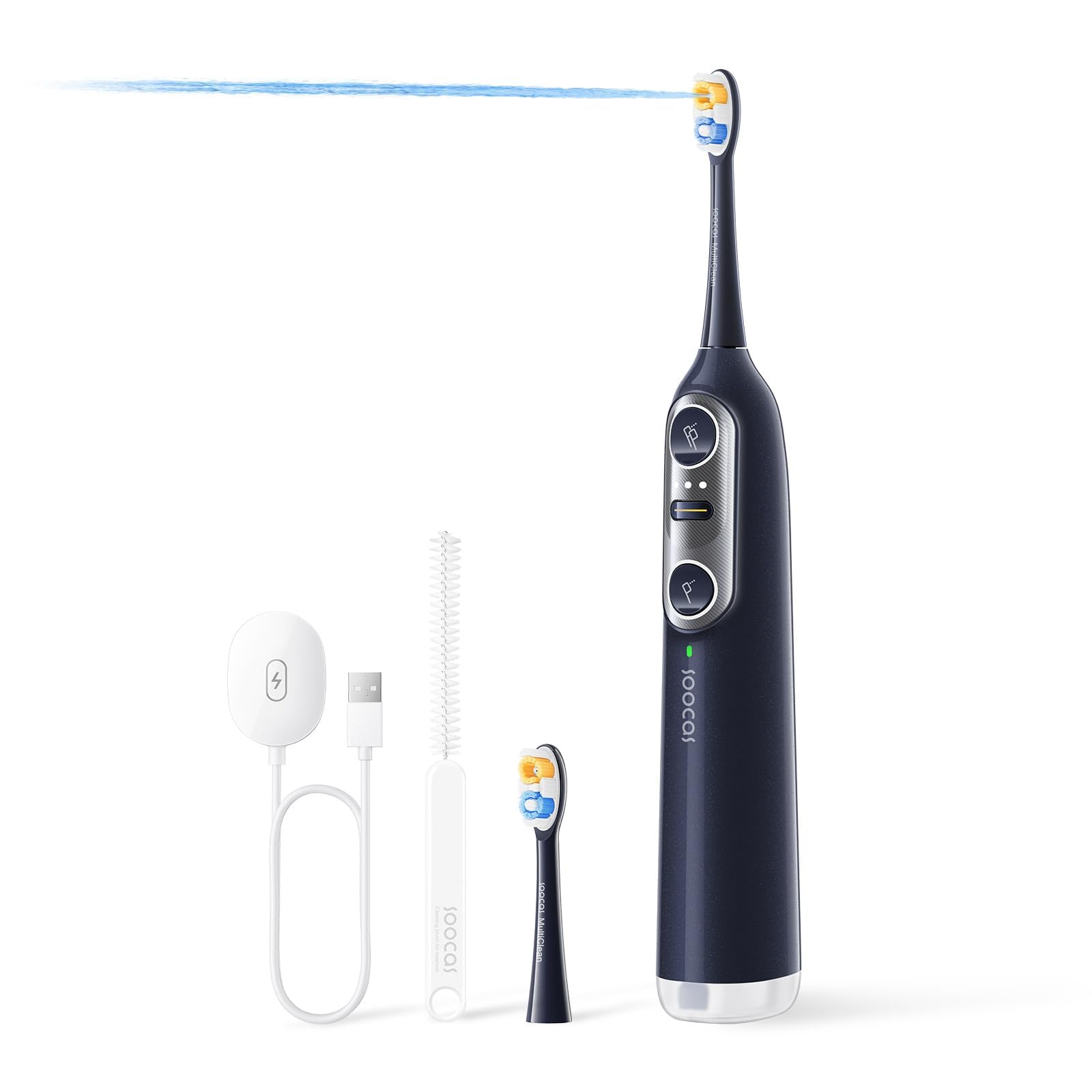 Photo 1 of Soocas NEOS II - Electric Toothbrush with Water Flosser, Sonic Electric Toothbrush for Adults, Cordless Water Flosser for Travel, Portable Oral Irrigator, Up to 100% Plaque Removal, Dark Violet