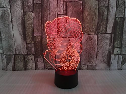 JYIFA 3D LED Dragon Cartoon Lamp 7 Color Change Optical Illusion Touch Mood light USB powered Bedroom Decorative Night Light Multi for Christmas Gifts
