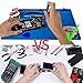 Kaisiking Magnetic Soldering Mat Heat Insulation Silicone Mat Placing Screws Soldering Accessories Kit with 6 Aid Tips Tools, Anti-Static Wrist and 2 Tweezers Repair Work Mat, 13.8 x 9.8 inch