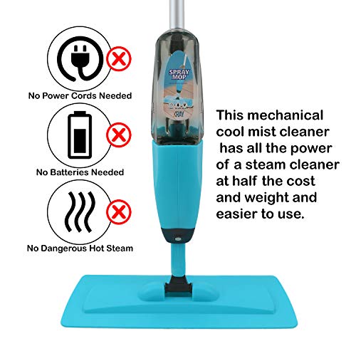 Kray Spray Mop Kit Strongest Heaviest Duty Mop Set - Best Floor Mop Easy to Use - 360 Spin Microfiber Mop with Integrated Sprayer - Includes 3 Refillable 700ml Bottles & 5 Reusable Microfiber Pads