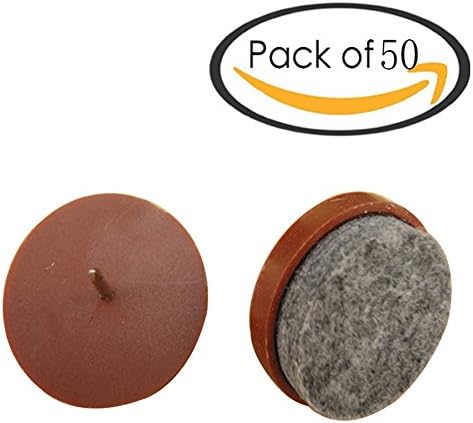 Cucumis Felt Pad Furniture Table Leg Floor Nail Protectors Antiskid Nail For Furniture 50 Pcs (Coffee color diameter 24mm)