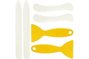 WONVOC 6 pcs Bone Folders, Crease Makers, Scoring Tool, Plastic Bone Folder Paper Creaser, Folding Bookbinding Tool, Origami Tools for Making Paper Crafts Quilting Leathercraft Bookbinding