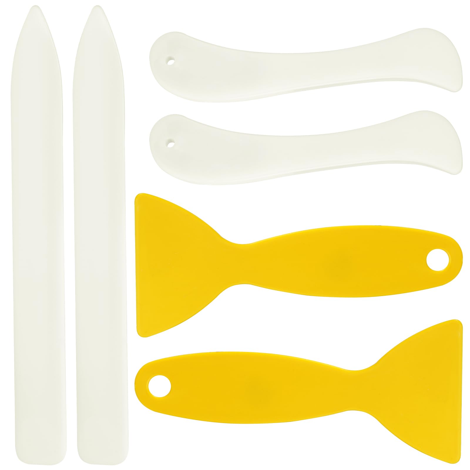 WONVOC 6 pcs Bone Folders, Crease Makers, Scoring Tool, Plastic Bone Folder Paper Creaser, Folding Bookbinding Tool, Origami Tools for Making Paper Crafts Quilting Leathercraft Bookbinding