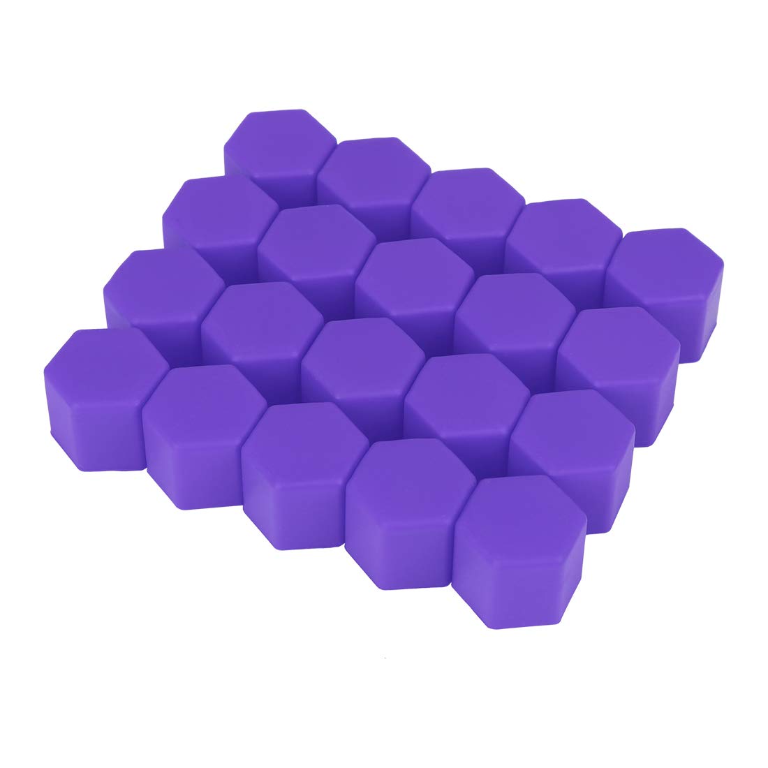 X AUTOHAUX 20pcs 21mm Purple Silicone Car Wheel Nut Lug Hub Covers Dust Caps