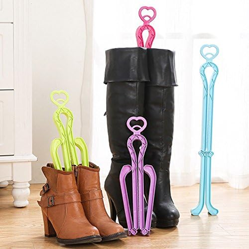 Echodo Plastic Folding Boot Shaper Stands Boots Knee High Shoes Clip Support Stand Holder Hanger Rack Organizer Boots Shaper Stretcher 4 Pack