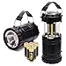 PACEARTH 2 Pack Camping Lantern Foldable LED Lamp New COB Technology Magnetic Base Portable Survival Kits Weather Resistant Storm Lights with Spotlight for Emergency, Tornado, Outage with 6 Batteries