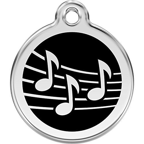 Red Dingo Personalized Music Pet ID Dog Tag (Medium Black)