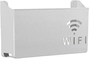 Algado WiFi Router Storage Box,Creative Multi-Function Router Storage Box,No Punching Wall Hanging Router Hider Box for Home Office Use