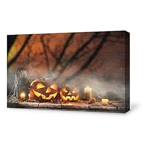 Canvas Wall Art Halloween Pictures Home Wall Decorations for Bedroom Living Room Paintings Canvas Prints Framed - 12x18 inches