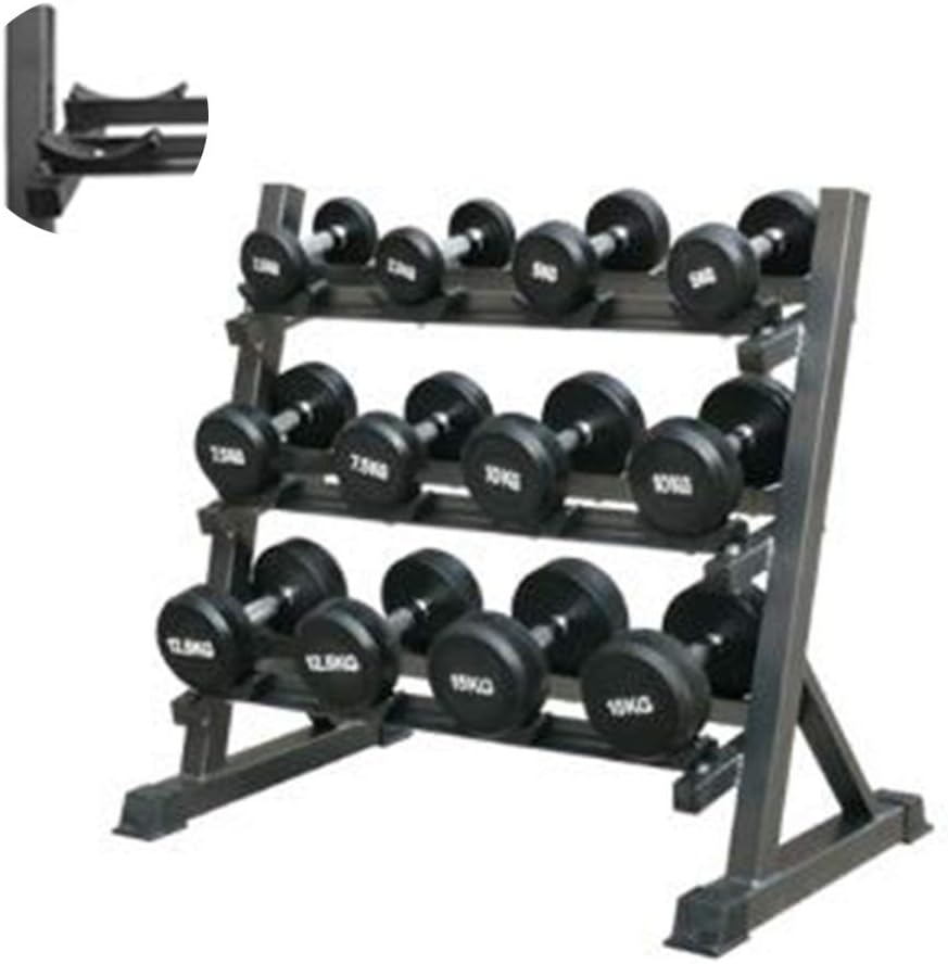 Dumbbell Racks home fitness commercial fitness equipment 3 layer 6 pairs (Color : Gray, Size : 98 * 63 * 94cm)