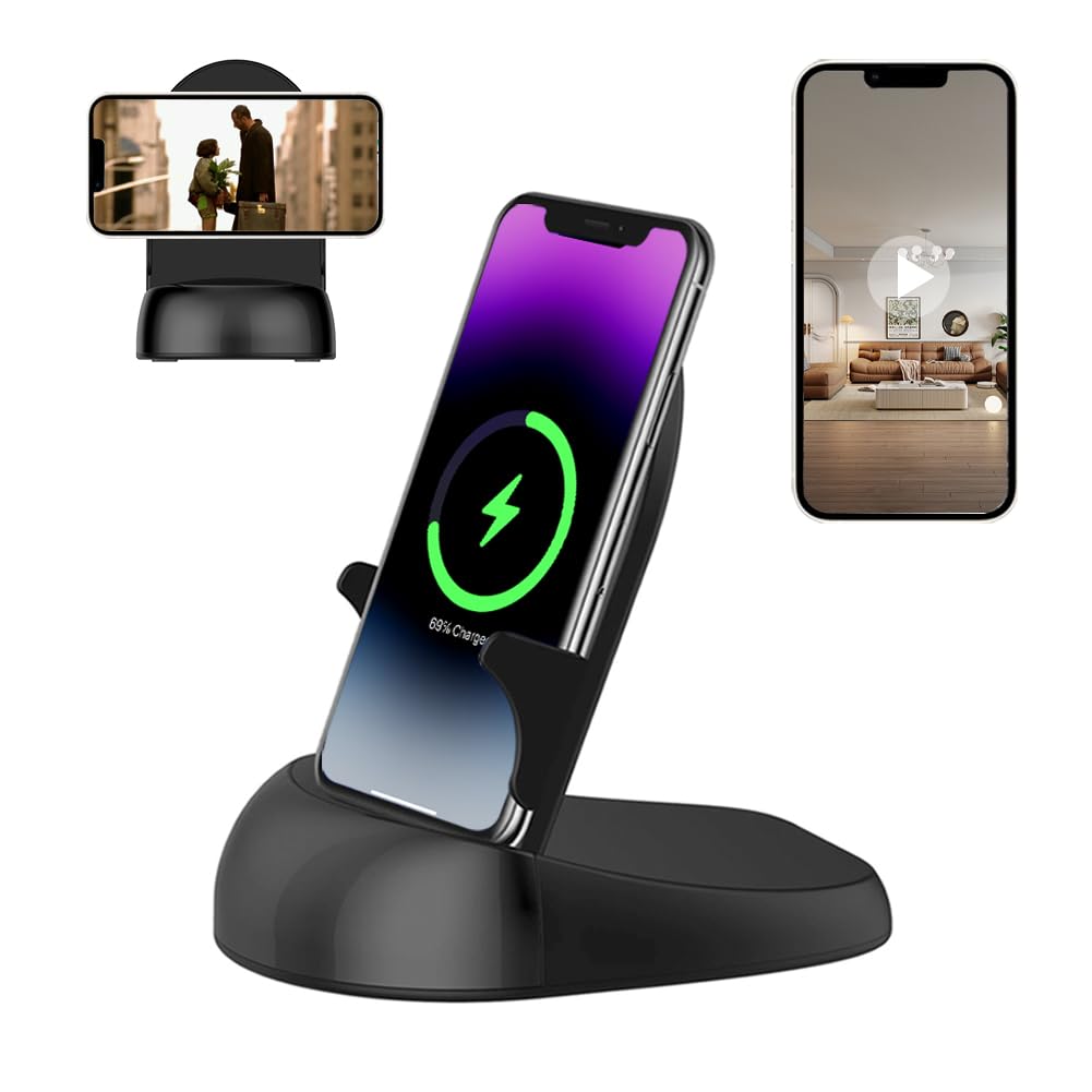 Photo 1 of Alkaenum Security Camera WiFi Wireless Phone Charger, Security Cam Motion Activated,HD1080P(Rotate Lens) with 250°Viewing Angle, camaras espias ocultas for Home Office Security(2.4/5G)