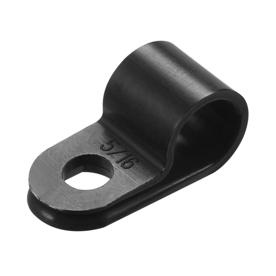 sourcing map 20 Pcs Nylon R-Type Cable Clamp Organizer Cord Clips for Wire Management 7.9mm Black CC-1.5