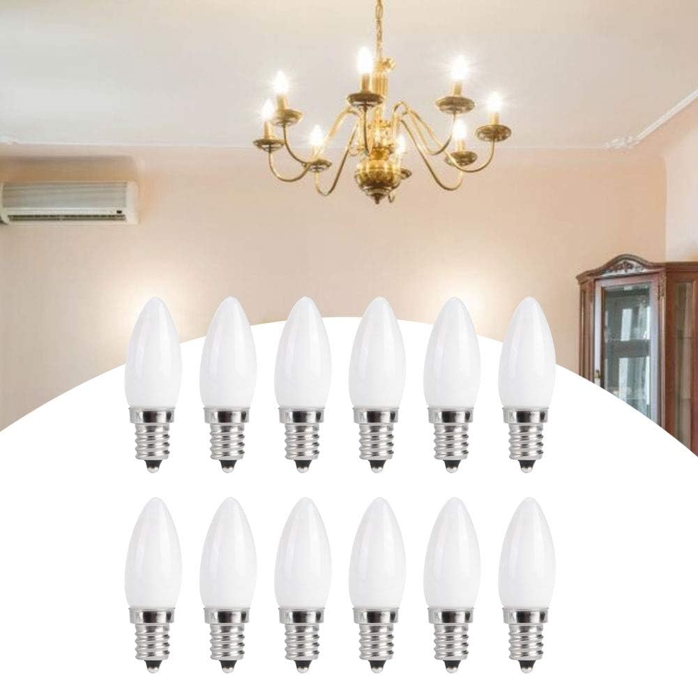 Duokon 10Pcs Mini E12 LED Candelabra Light Bulbs 1.5W AC 230V Candle Bulb LED Candle Light Bulb for Home Car Cabinet Hotel Lighting