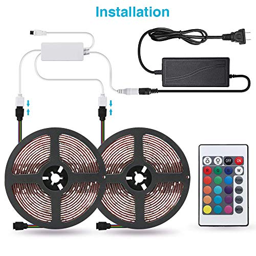 LED Strip Lights,KITHELP IP65 RGB 5050 32.8ft LEDs Color Changing,24key Remote Control and Power Supply,with Bluetooth Phone APP Controller, Lighting Led Strips