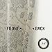 jinchan Linen Curtains for Living Room, Gray Floral Paisley Patterned Curtains 96 Inch Length, Light Filtering Ikat Drapes for Bedroom, Vintage Farmhouse Window Treatments, Grommet Top 2 Panels, Grey
