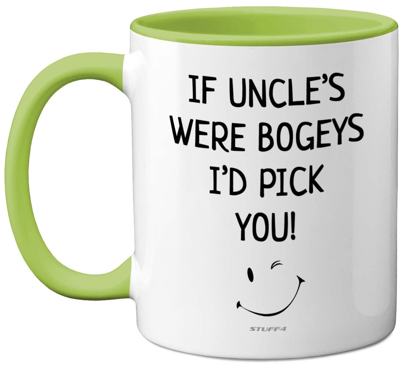 Stuff4 Uncle Mug - Uncle Birthday, Fathers Day Mug Gifts, Present Gifts from Nephew Niece, Cute Funny Christmas 11oz Ceramic Dishwasher Safe Green Coffee Cup Made in UK