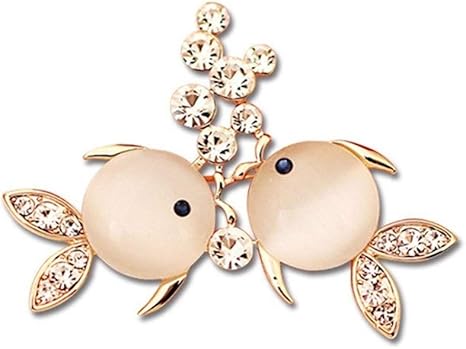 Amazon Co Jp ハイタオ かわいい魚座のカップルブローチレディースファッションピンダイヤモンドバックルピンオパール ホーム キッチン